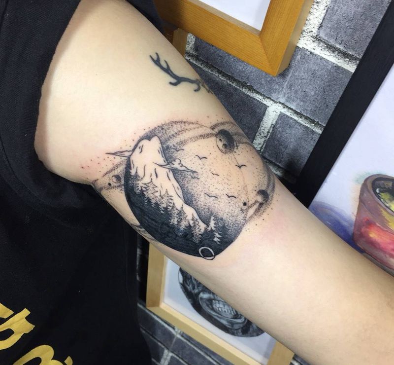 星空遮盖纹身图片