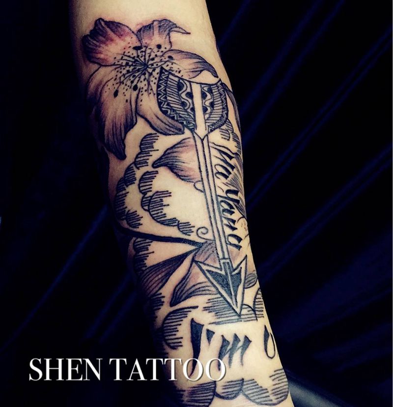 包小臂 作品纹身图片_成品手臂欧美原创纹身图案