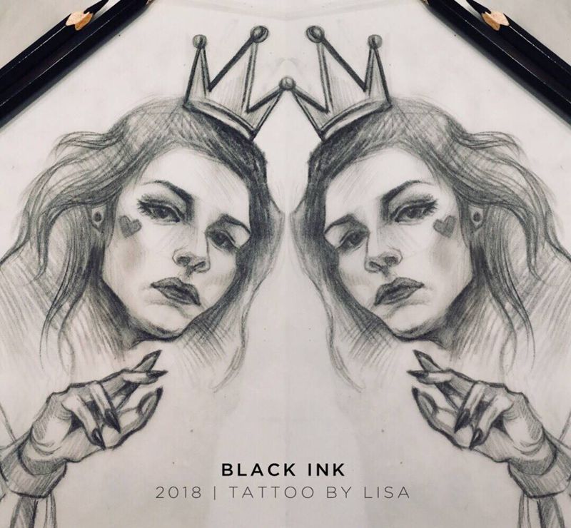 客订手稿纹身图片_手稿手臂欧美肖像人物原创纹身图案