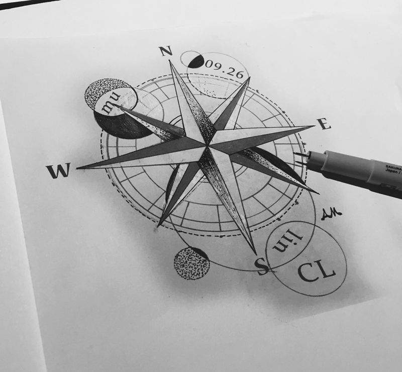 munu纹身图片_手稿插画手臂欧美清新几何纹身图案