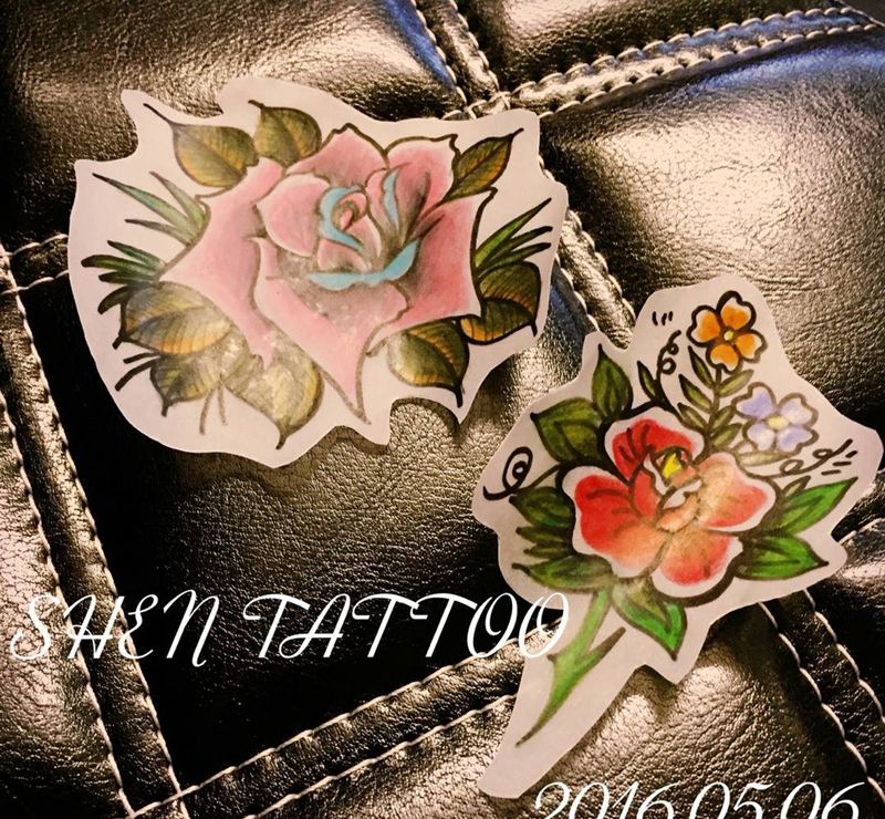 手稿 05.06纹身图片_手稿肩部背部腿部手臂手部欧美原创植物纹身图案