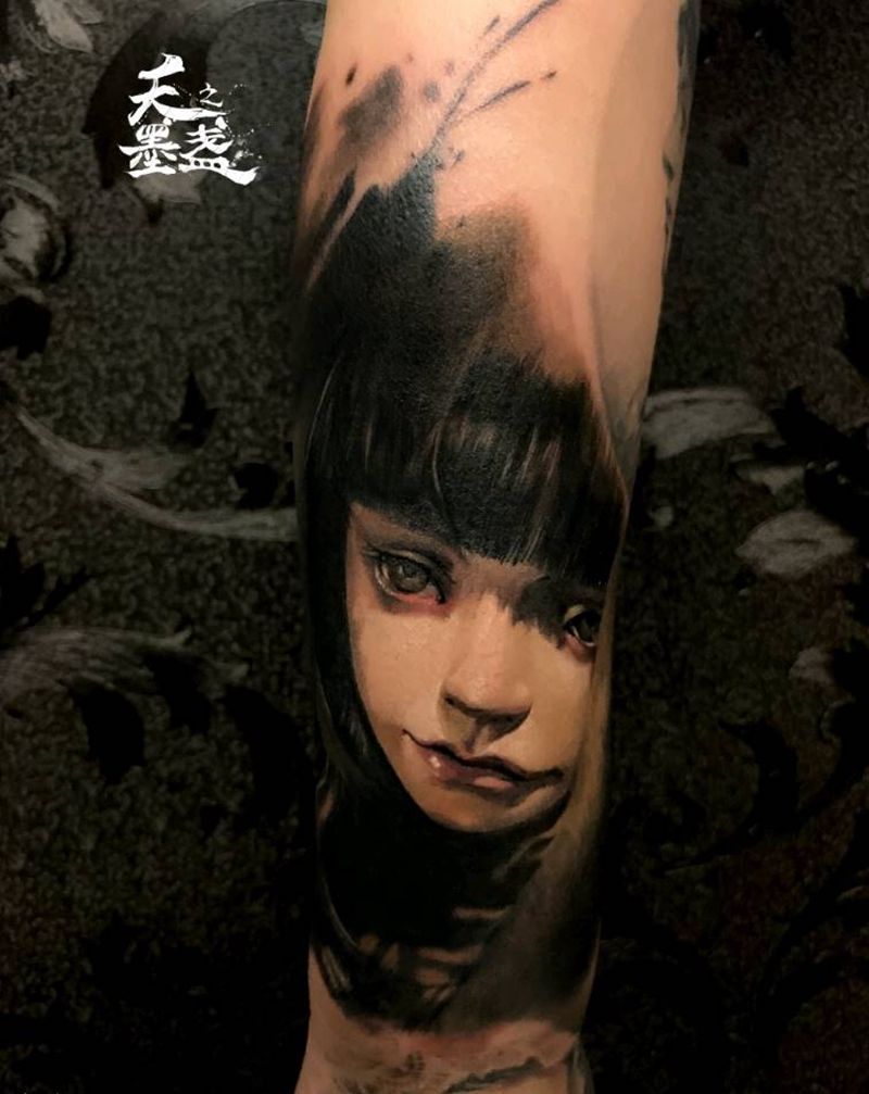 sd娃娃纹身图片_手臂欧美写实Super Dollfie纹身图案