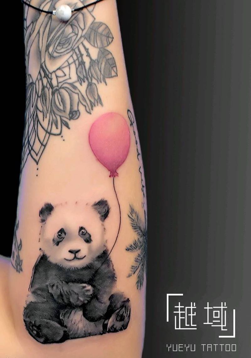 熊猫纹身图纹身图片_手臂水墨纹身图案