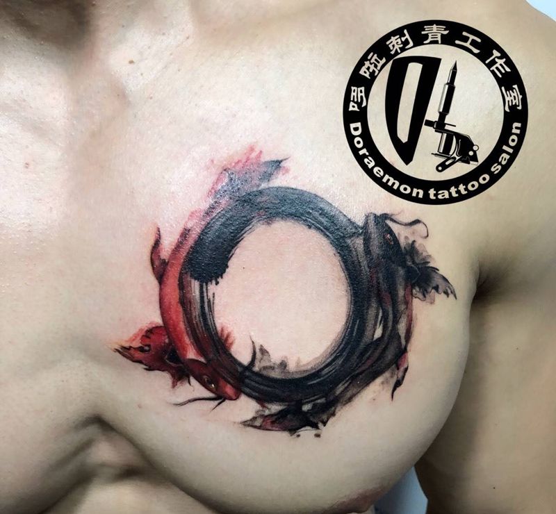 yinyang fish纹身图片