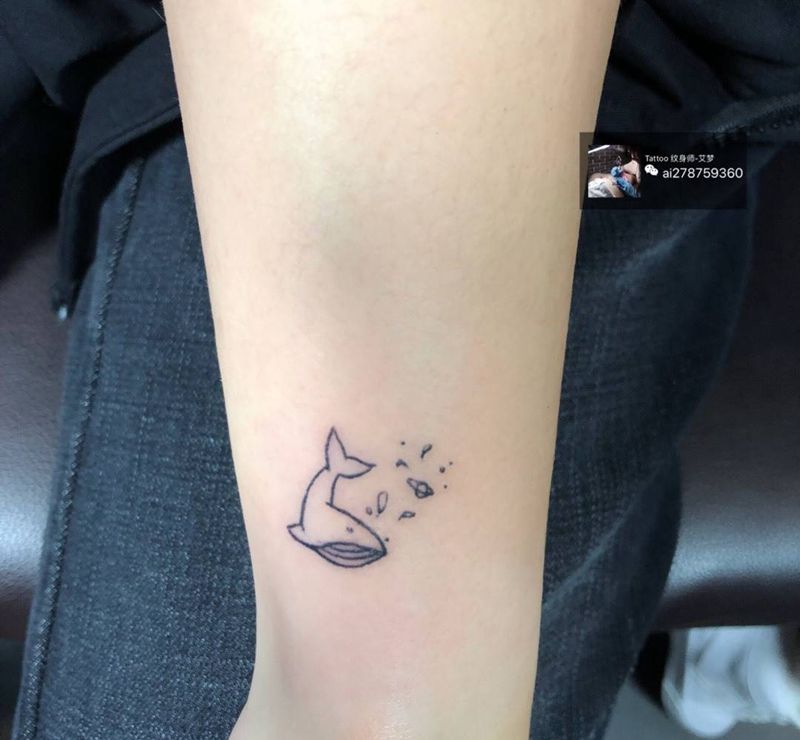 小纹身图片_成品手臂清新几何动物欧美纹身图案