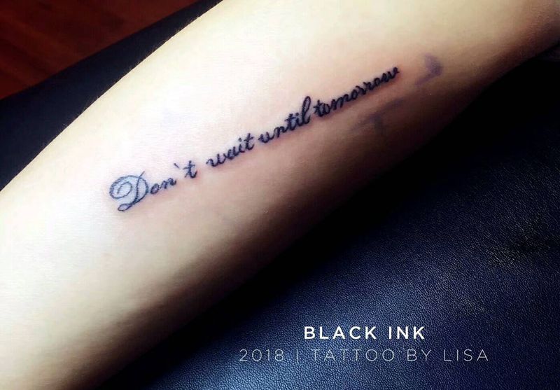 英文纹身图片_手臂清新字符原创成品纹身图案