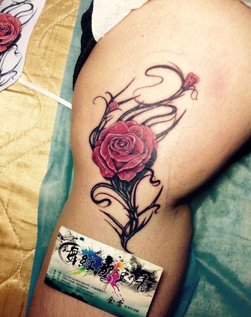 玫瑰纹身图片