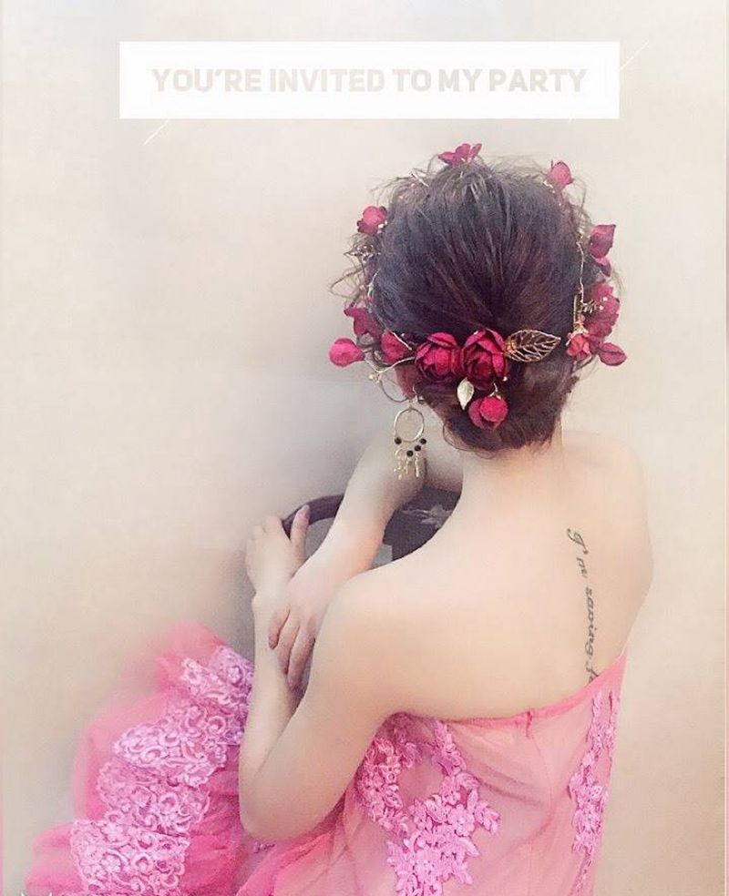 买家秀纹身图片_成品背部欧美字符原创纹身图案