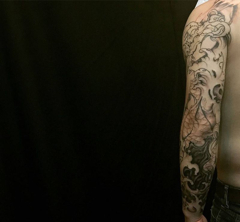 麒麟纹身图片_成品手臂手部传统动物鬼神人物原创纹身图案