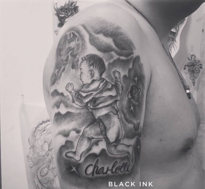 大臂肖像纹身图片_成品手臂肖像人物原创纹身图案