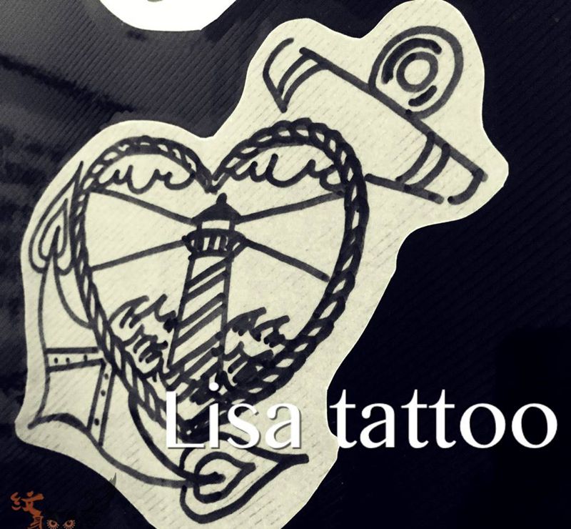 school 船锚手稿纹身图片_手稿颈部肩部背部手臂腿部手部脚部欧美原创纹身图案