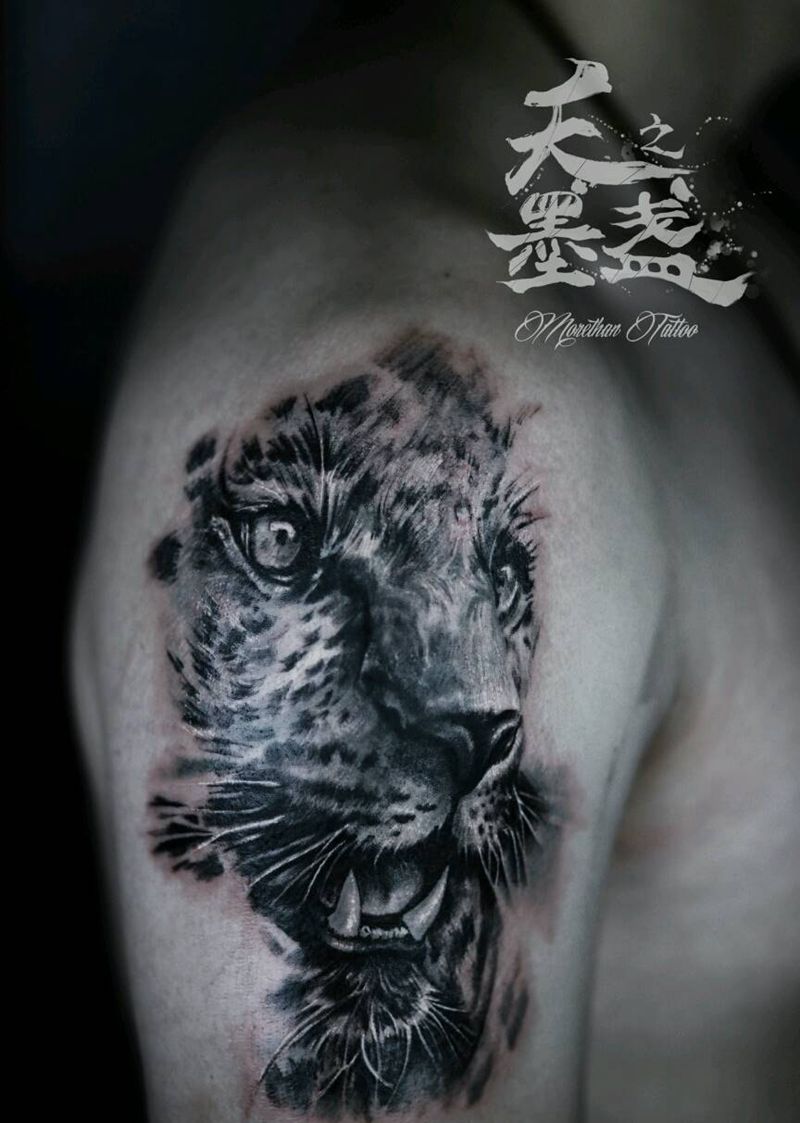 大型猫科动物纹身图片