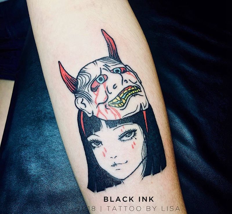 人物纹身图片_成品手臂肖像人物图腾原创纹身图案