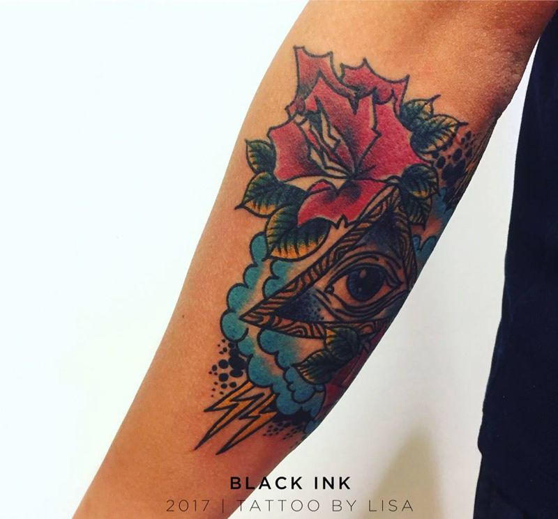 小臂遮蓋纹身图片_成品手臂欧美植物原创纹身图案