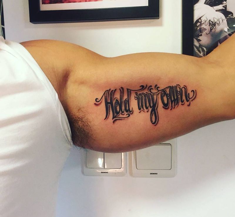 花体字纹身图片_成品手臂欧美字符原创纹身图案