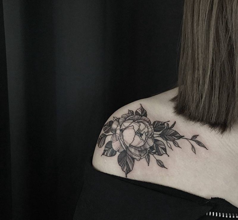 小清新花纹身图片_成品肩部胸部手部清新欧美写实静物植物小清新纹身图案