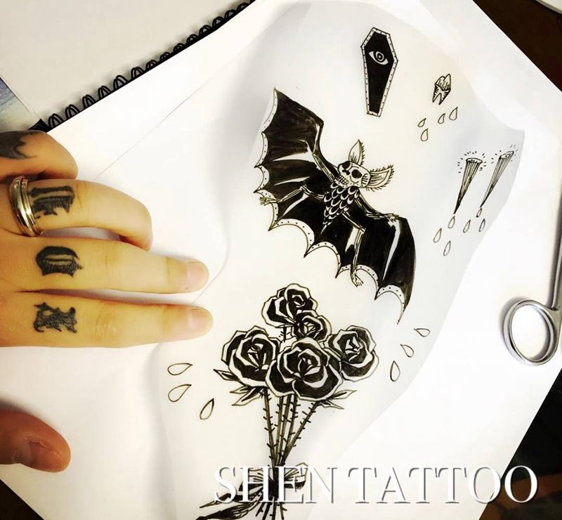 手稿纹身图片_手稿臀部腰部肩部脚部纹身图案