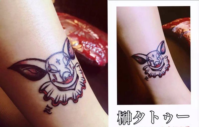 艺术猪纹身图片_成品腿部欧美动物原创纹身图案