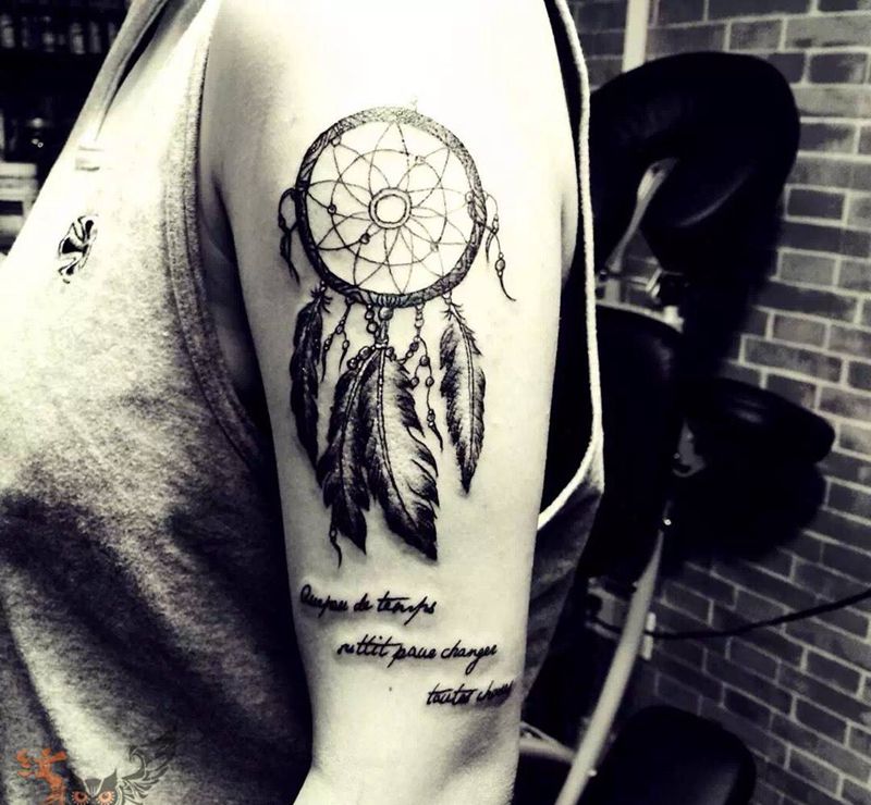 捕梦网纹身图片_成品手臂欧美静物纹身图案