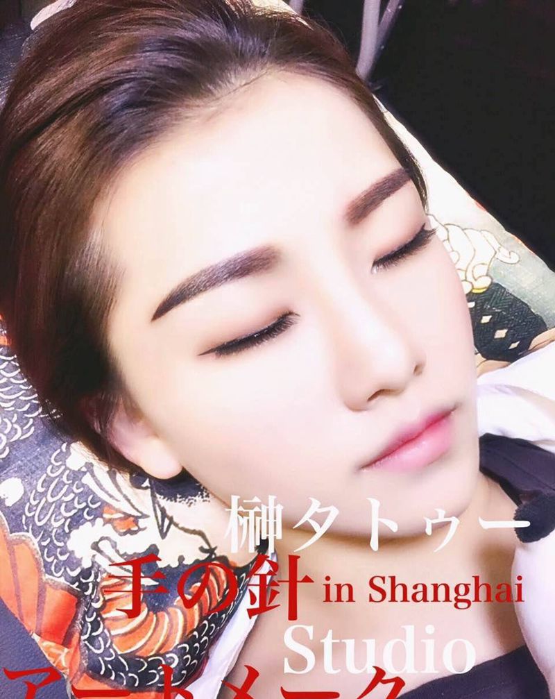 日式自然眉纹身图片_成品人物纹身图案