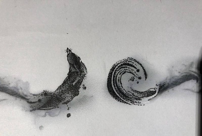 无纹身图片_手稿手臂传统动物字符纹身图案