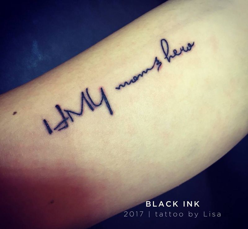 手臂内侧英文纹身图片_成品手臂欧美清新字符原创纹身图案