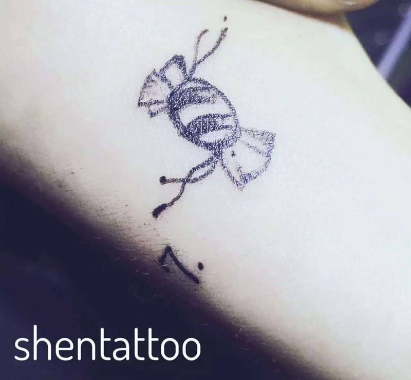 糖果纹身图片_成品手臂清新欧美静物纹身图案