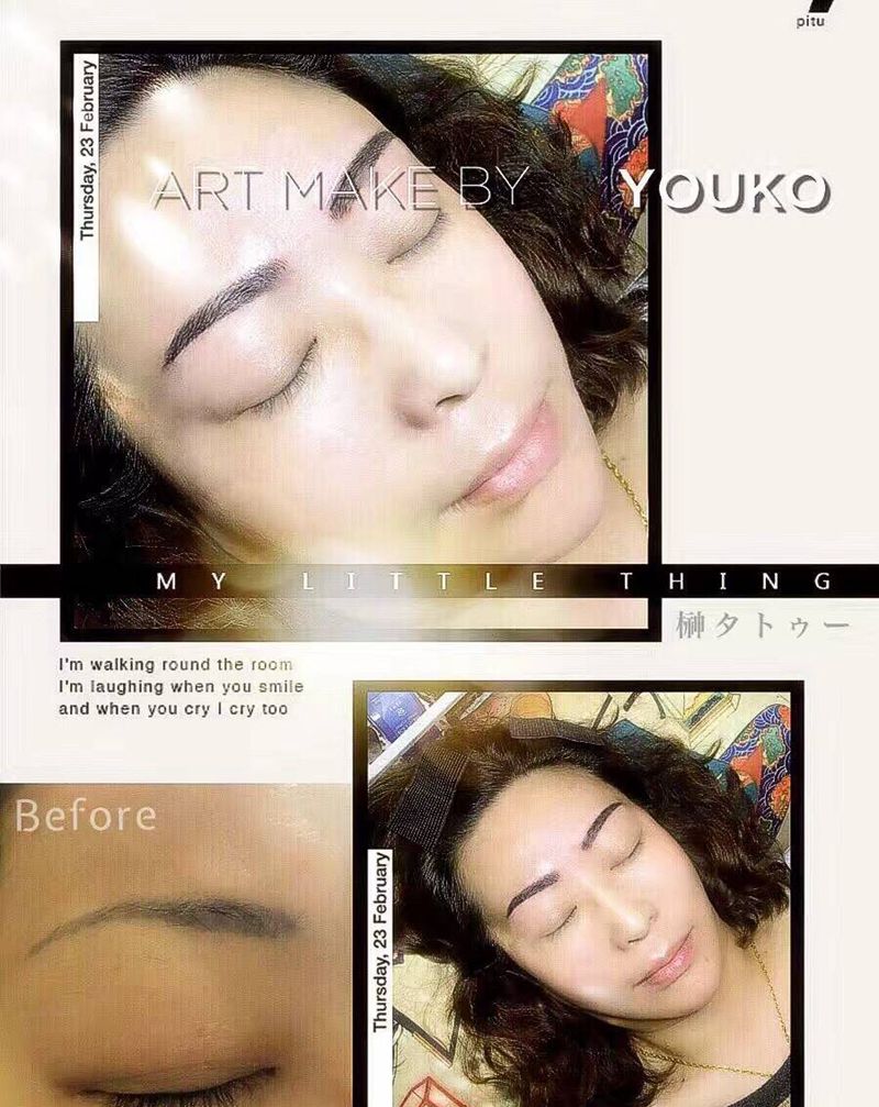 手针雕眉 学生作品纹身图片_成品人物日本雕眉纹身图案