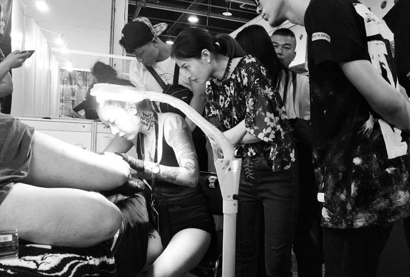 展會花絮纹身图片_成品腿部欧美原创纹身图案