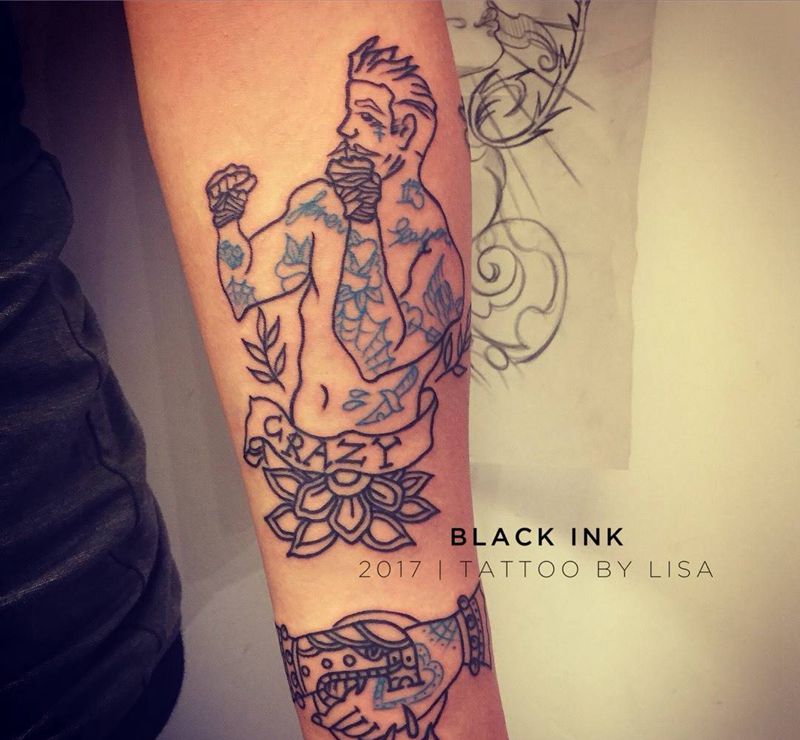 整臂線條第一次纹身图片_成品手臂欧美原创纹身图案