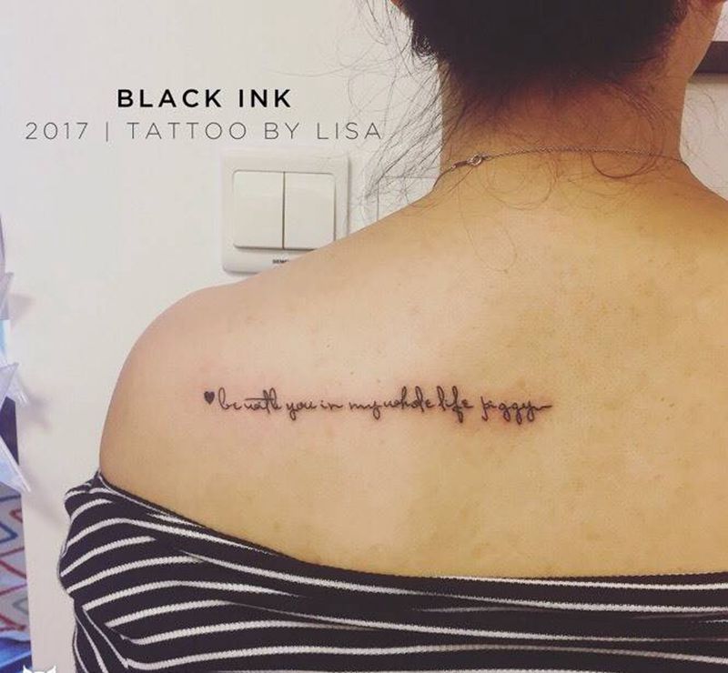 清新文字纹身图片_成品背部欧美字符原创纹身图案