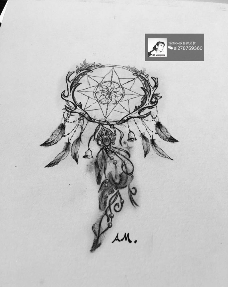 捕梦网纹身图片