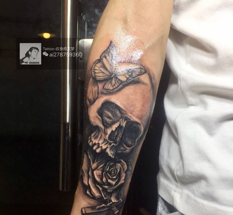 骷髅头纹身图片