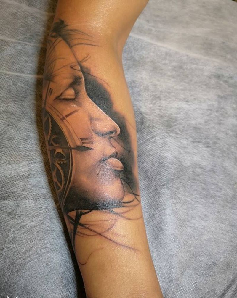 素描肖像～纹身图片_手部欧美写实纹身图案