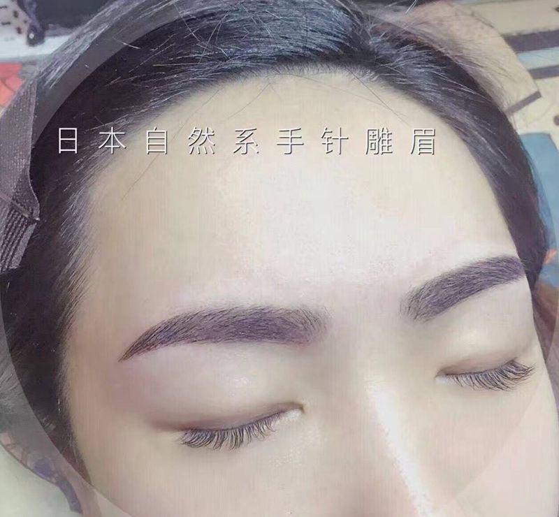 日本手针雕眉纹身图片_成品人物日本雕眉纹身图案