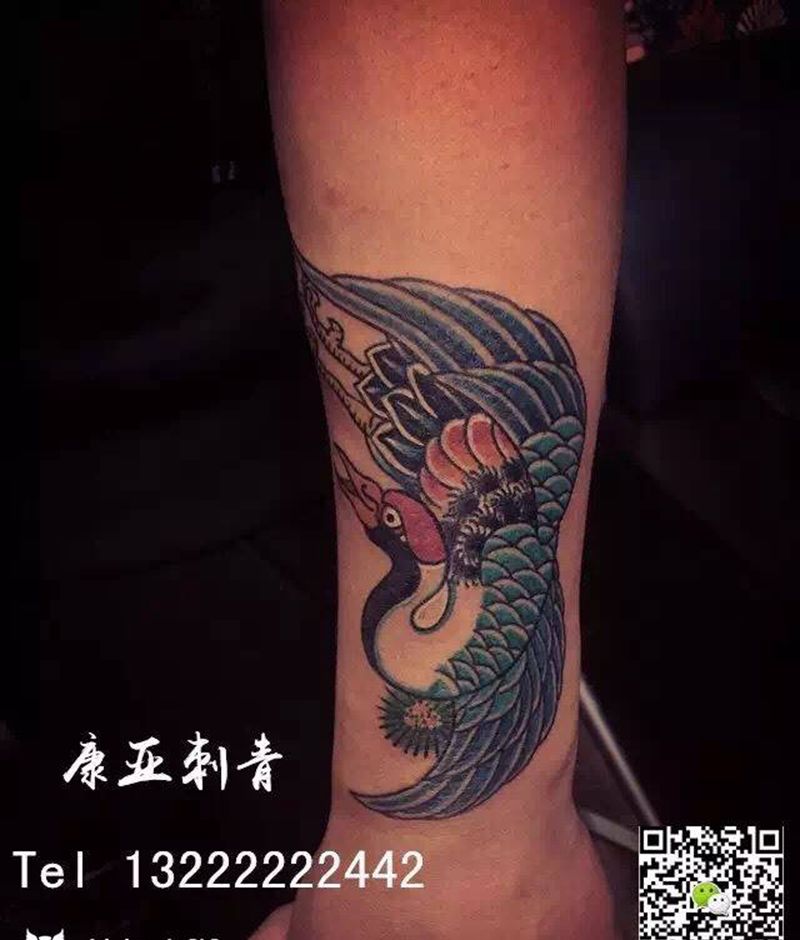 仙鹤纹身图片