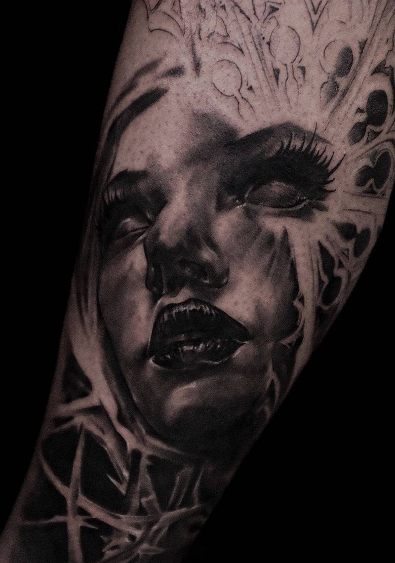 肖像 进度p.1纹身图片_手臂腿部欧美写实纹身图案