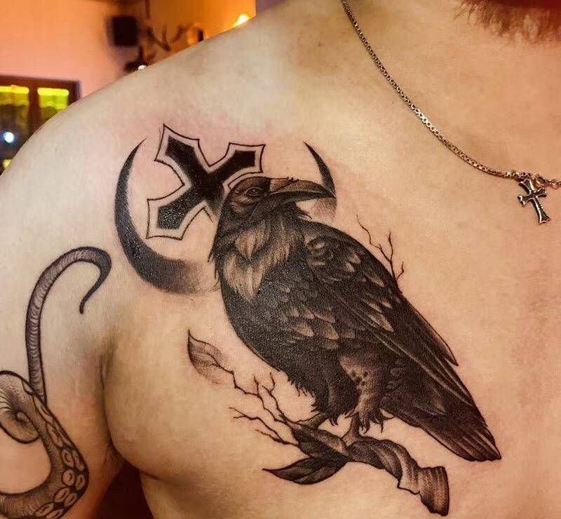 乌鸦纹身图片