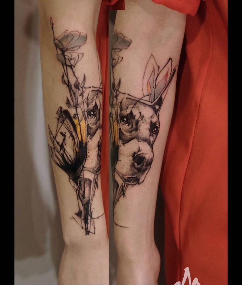 Dobermann纹身图片