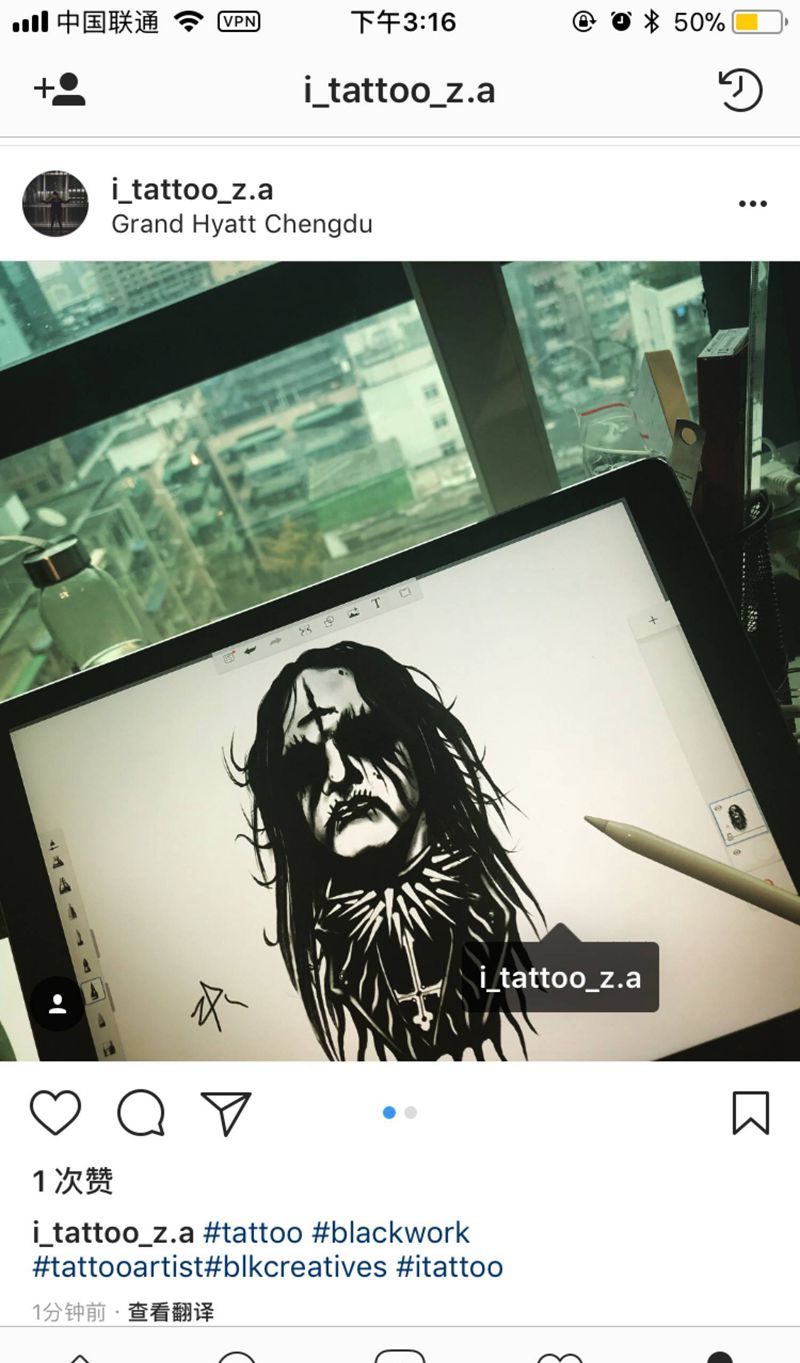 黑金党纹身图片_手稿欧美原创人物纹身图案