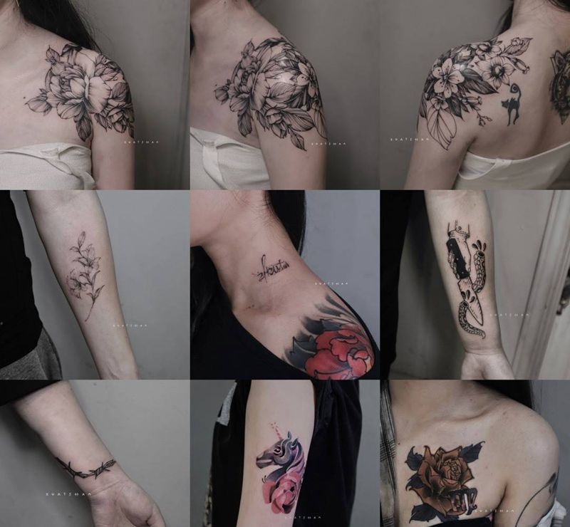 部分纹身图片_手臂水墨纹身图案