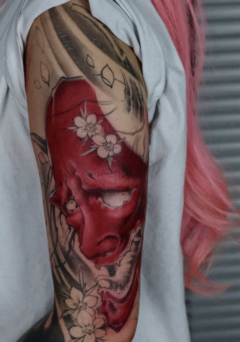 般若 进度纹身图片_手臂新传统般若纹身图案