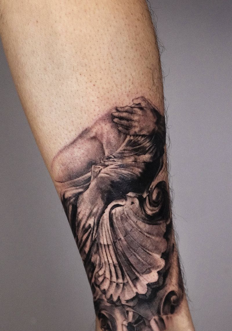 进度纹身图片_手臂腿部欧美写实纹身图案