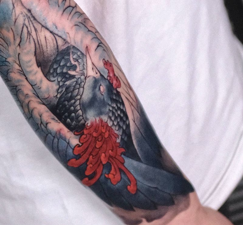 进度纹身图片_手臂胸部新传统纹身图案