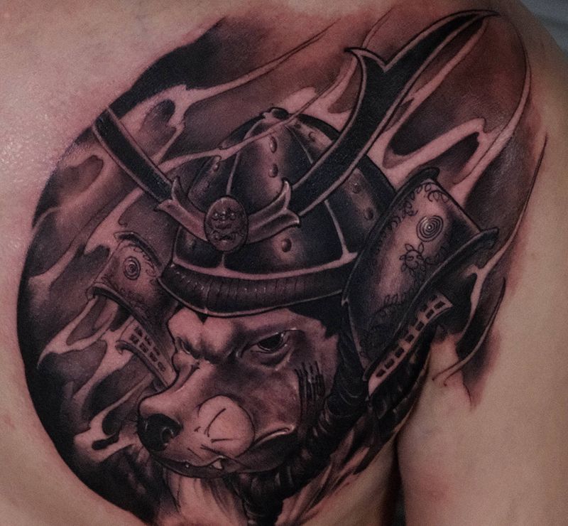 爱犬Hardy纹身图片_手臂新传统纹身图案