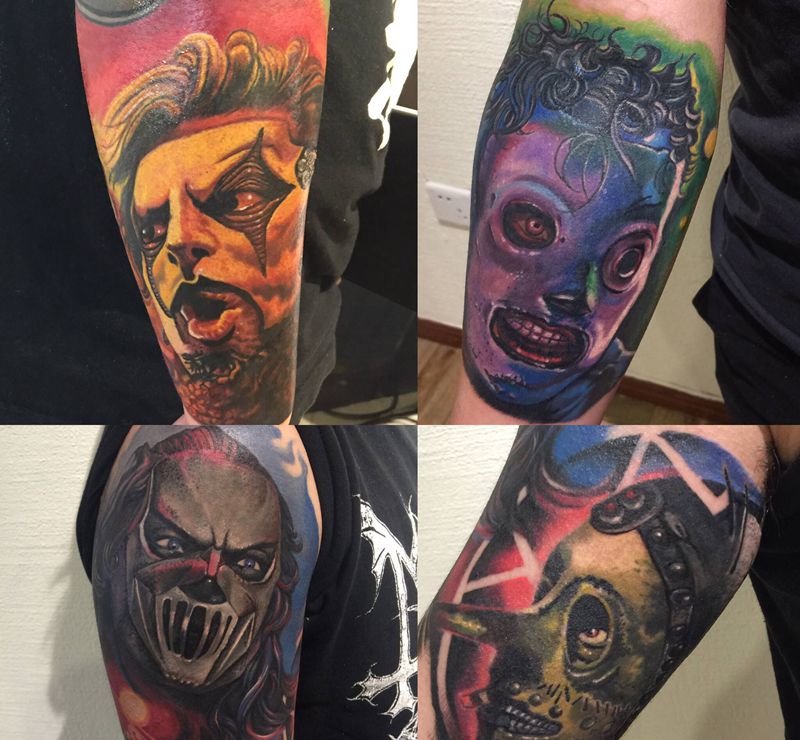 活结乐队纹身图片_手臂欧美写实纹身图案