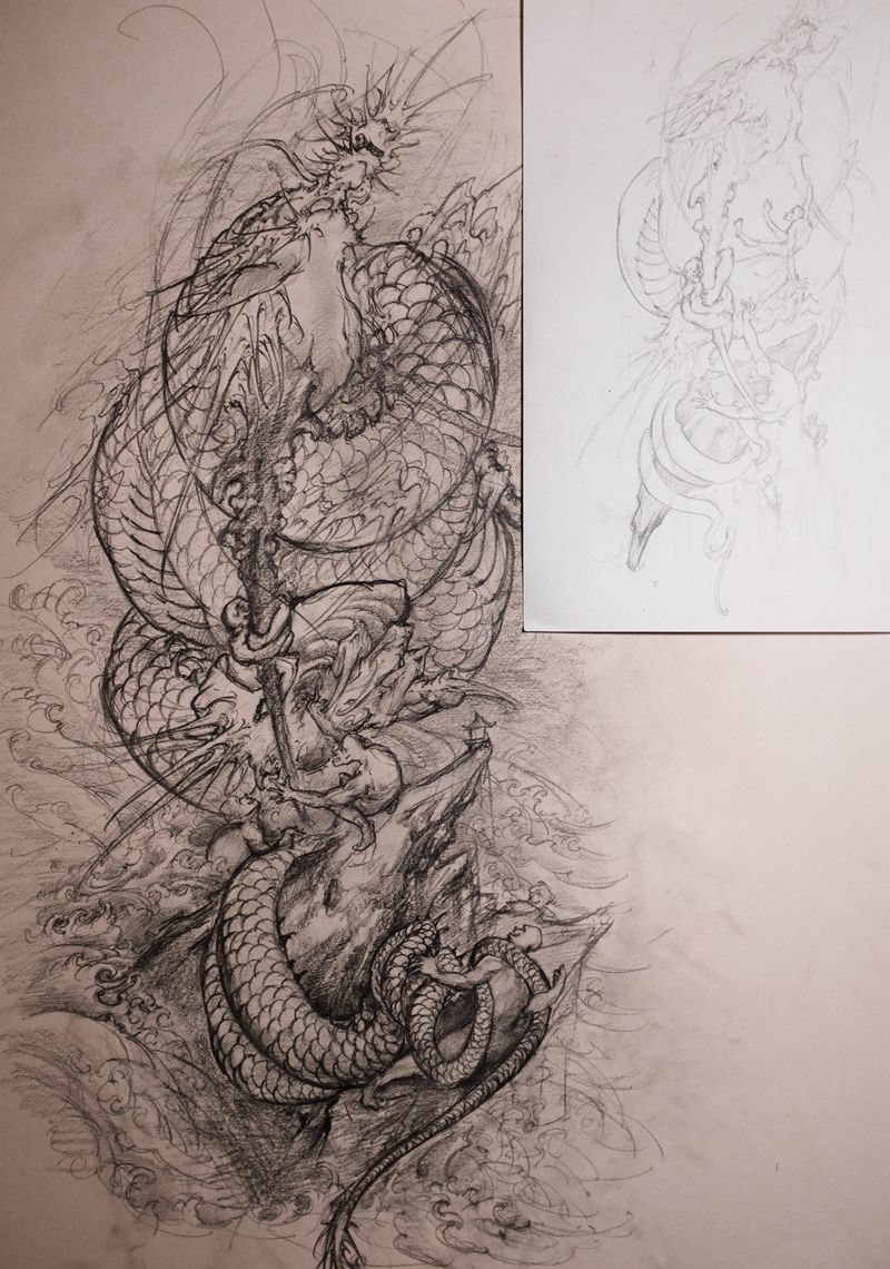 最近的预约稿之一纹身图片_手臂新传统纹身图案