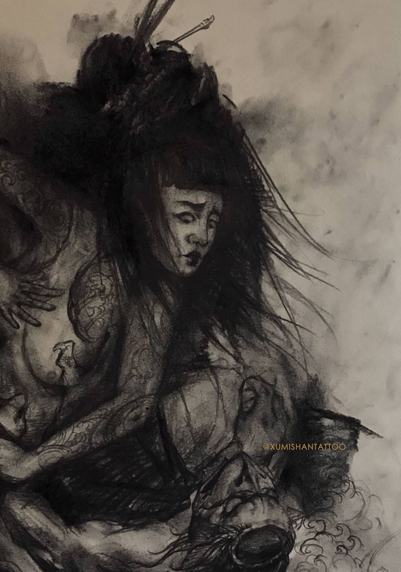 预约稿纹身图片_手臂新传统纹身图案