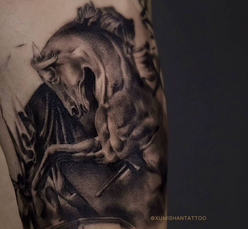 进度纹身图片_手臂欧美写实纹身图案