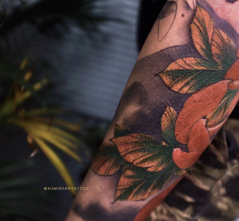 进度纹身图片_手臂新传统纹身图案